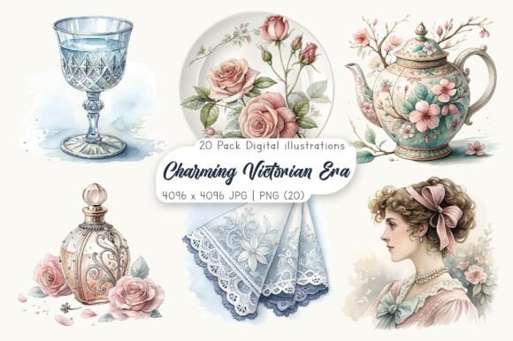Download Charming Victorian Era Clipart Bundle - Victorian Collection