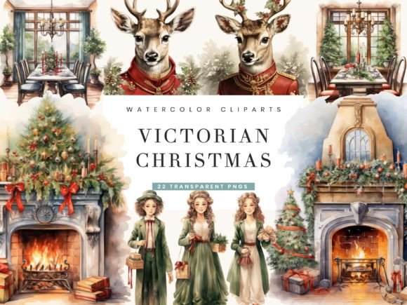 Download Vintage Victorian Christmas Clipart - Victorian Collection