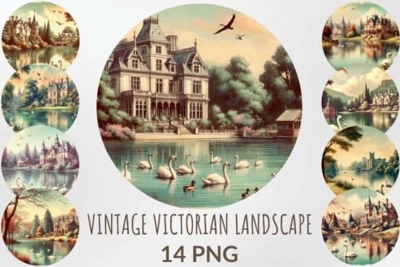 Download Vintage Victorian Landscape Sublimation - Victorian Collection