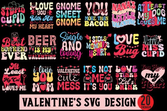 Download Valentine’s Day Retro Designs Bundle - Retro designs Collection